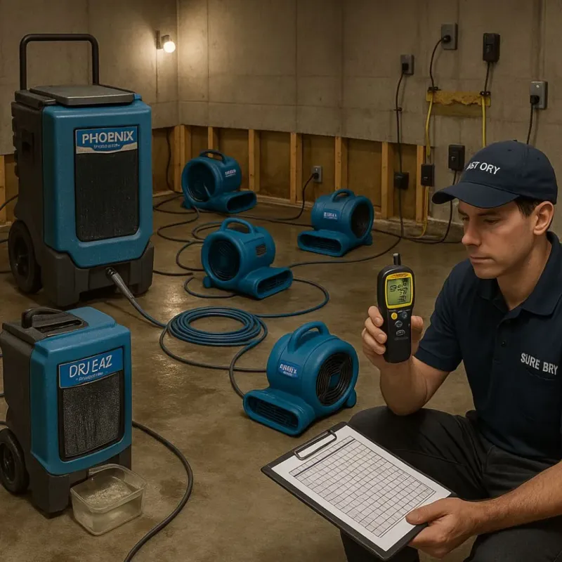 Structural Drying and Dehumidification process in Dale City, VA